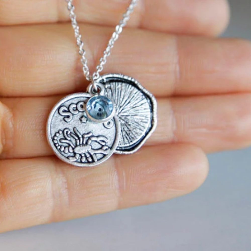 🌸 Wax Initial & Zodiac Necklace, Personalized 🌸 - Picture 2 of 5